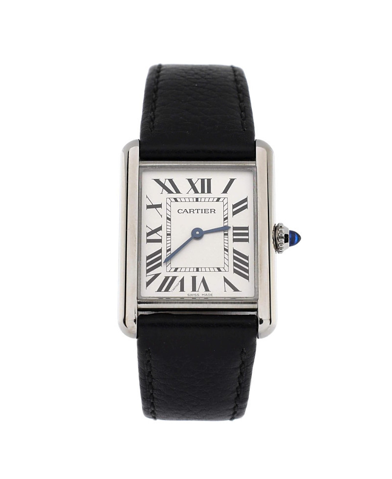 Pre-Owned Cartier Must de Cartier Tank Quartz Watch in Stainless Steel and Leather 25mm | Bloomingdale's (US)