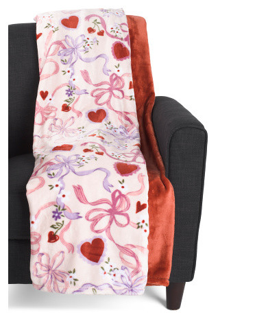 2pk Bow In Love Throws | TJ Maxx