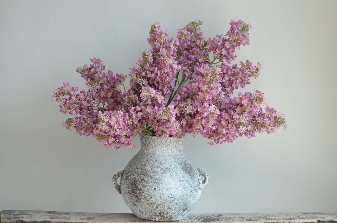 24.8 Real Touch Faux Mauve Pink Lilacs Branch, Cream Artificial Lilacs Hydrangeas, DIY Foliage Fl... | Etsy (US)