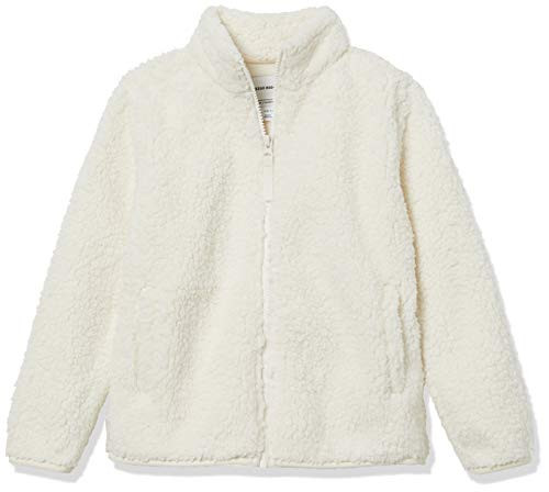Amazon Essentials Toddler Girls' Sherpa Fleece Full-Zip Jacket, Ivory, 3T | Amazon (US)