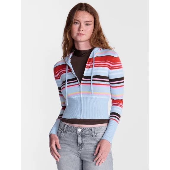 No Boundaries Zip Up Sweater, Women's XXS-XXL | Walmart (US)