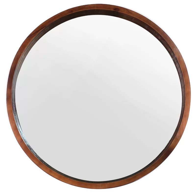 Keeso Decorative Round Wood Accent Mirror | Wayfair North America