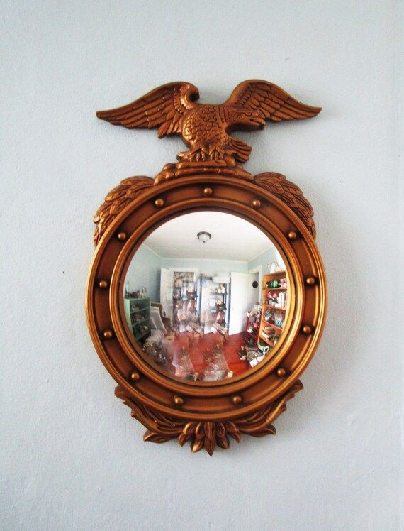 Vintage MCM Convex Mirror With American Eagle Federal Round | Etsy | Etsy (US)
