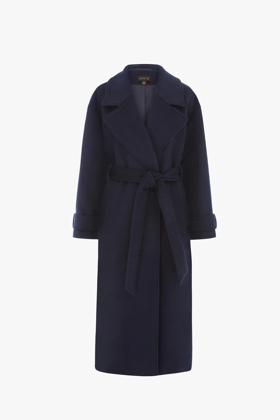 George | Wrap Slouch Coat in Navy | ALIGNE | Aligne UK