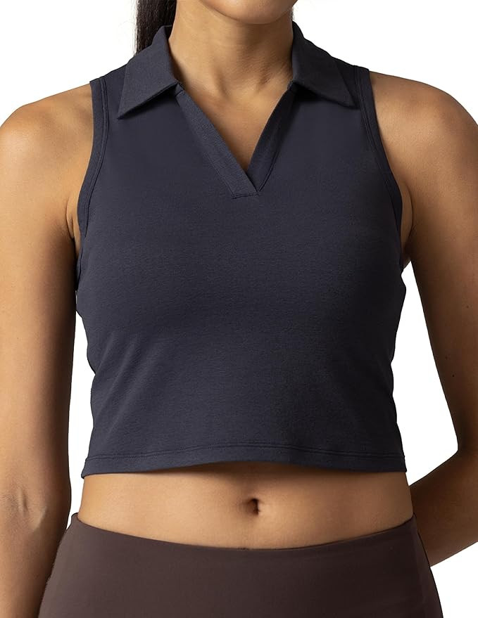 Colorfulkoala Women's Polo Tank Tops Slim-Fit Golf Crop Tops Sleeveless Tennis Casual T-Shirts | Amazon (US)