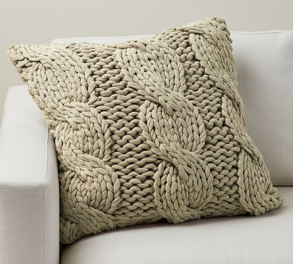 Colossal Handknit Pillow Cover, 24" | Pottery Barn (US)