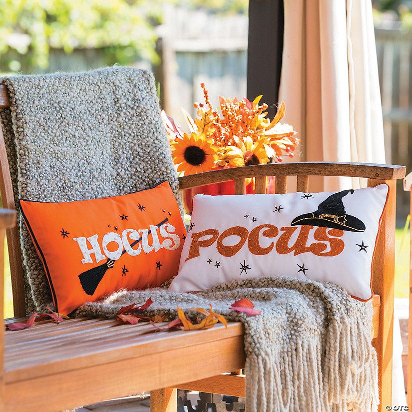 Hocus Pocus Outdoor Throw Pillows Halloween Decorations | Oriental Trading Company