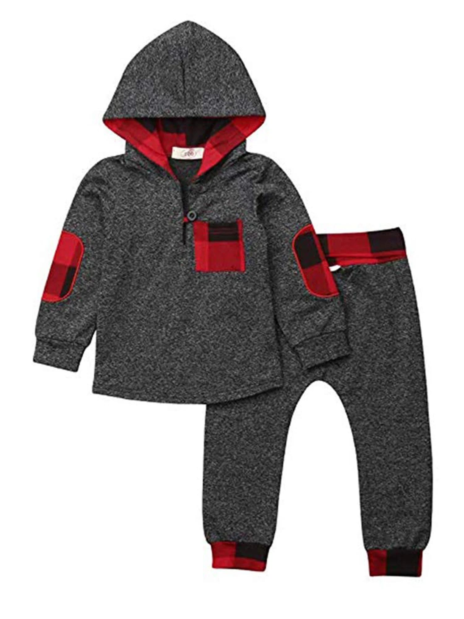 luethbiezx 2Pcs Baby Boy Infant Clothes Autumn Winter Hooded Tops+Pants Outfits | Walmart (US)