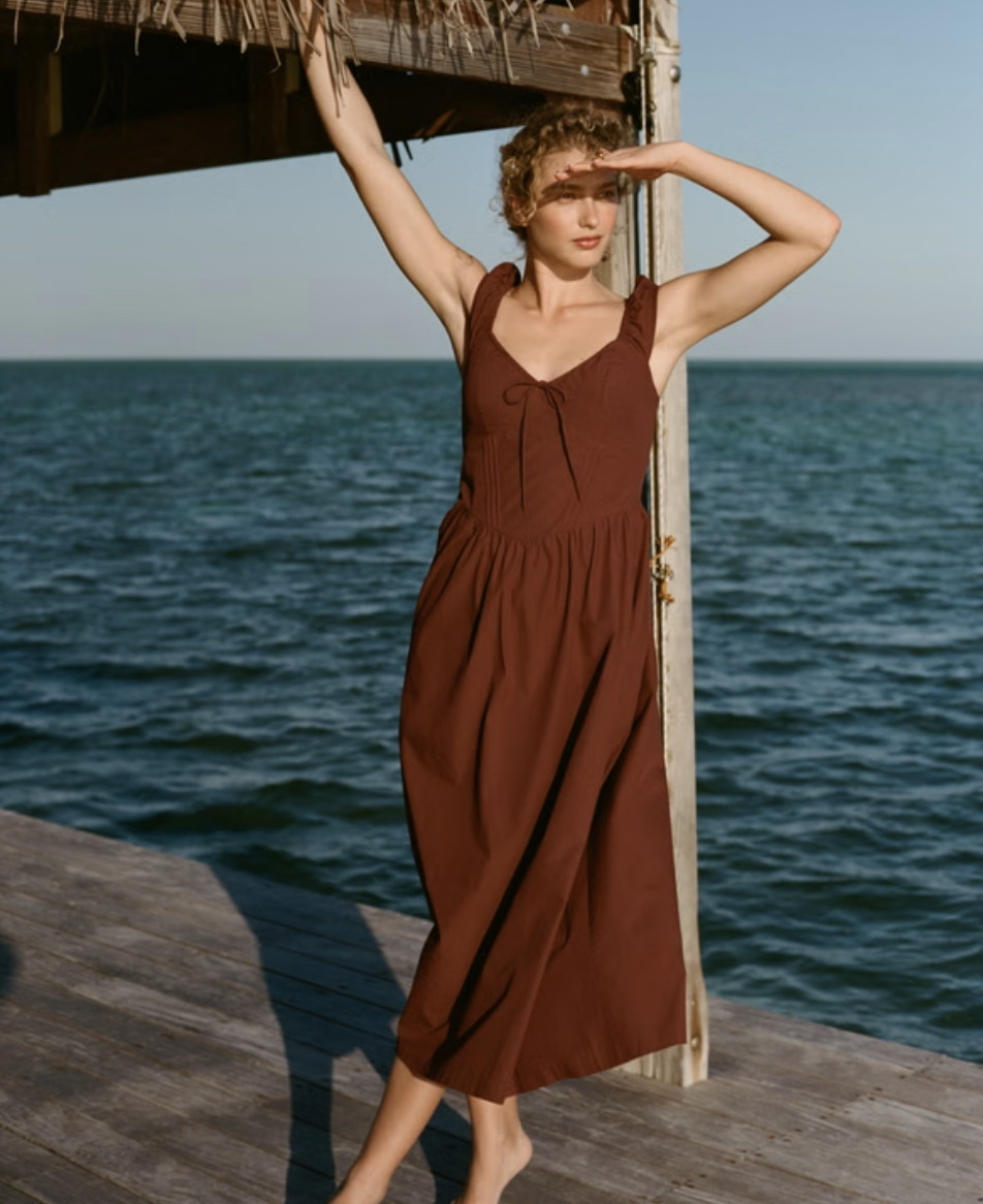 Cap sleeve midi dress
