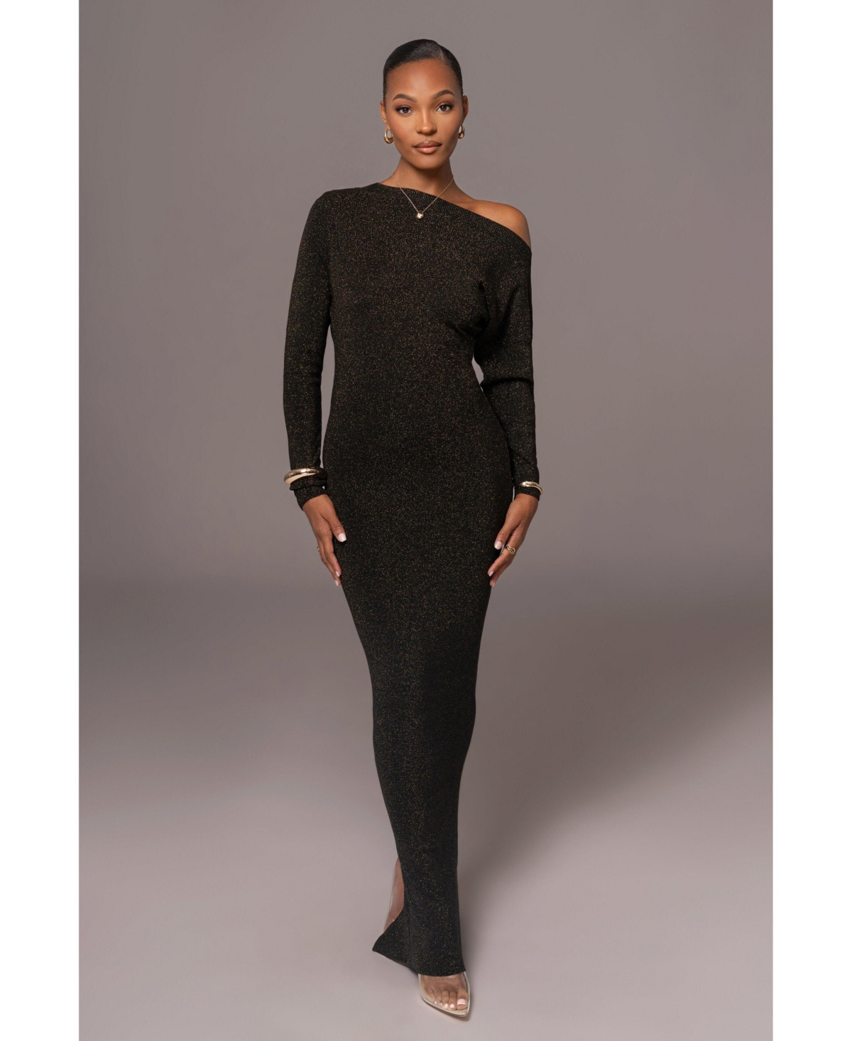 Jluxlabel Women's Night Shimmers Asymmetrical Maxi Dress - Black | Macy's