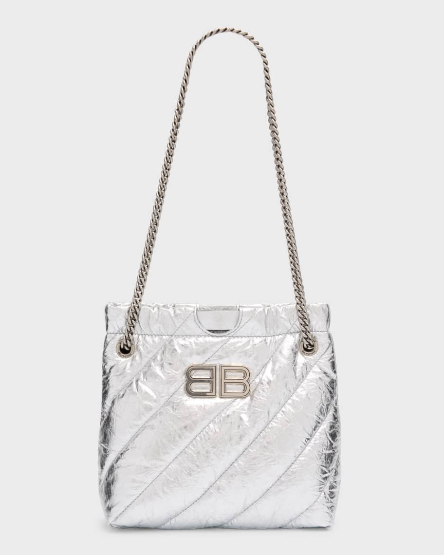 Balenciaga Crush XS Metallic Quilted Tote Bag | Neiman Marcus