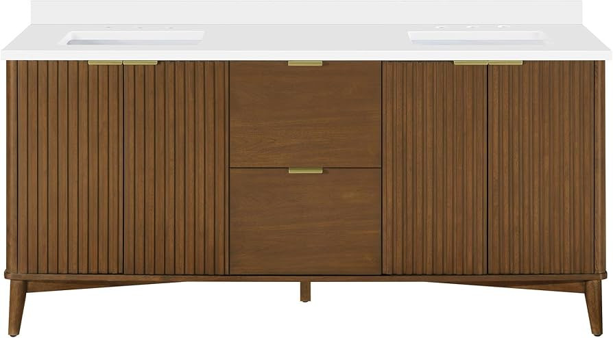 OVE Decors Indy 72" Freestanding Bathroom Vanity, Walnut | Amazon (US)