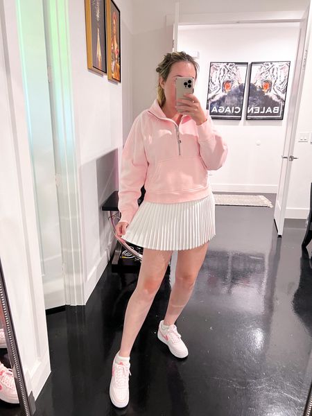 Pink Pilates princess aesthetic

Lululemon scuba. Alo grand slam tennis skirt. White tennis skirt. Pink Nike sneakers. Summer outfit. Hot girl summer. 

#LTKFitness #LTKTravel #LTKActive