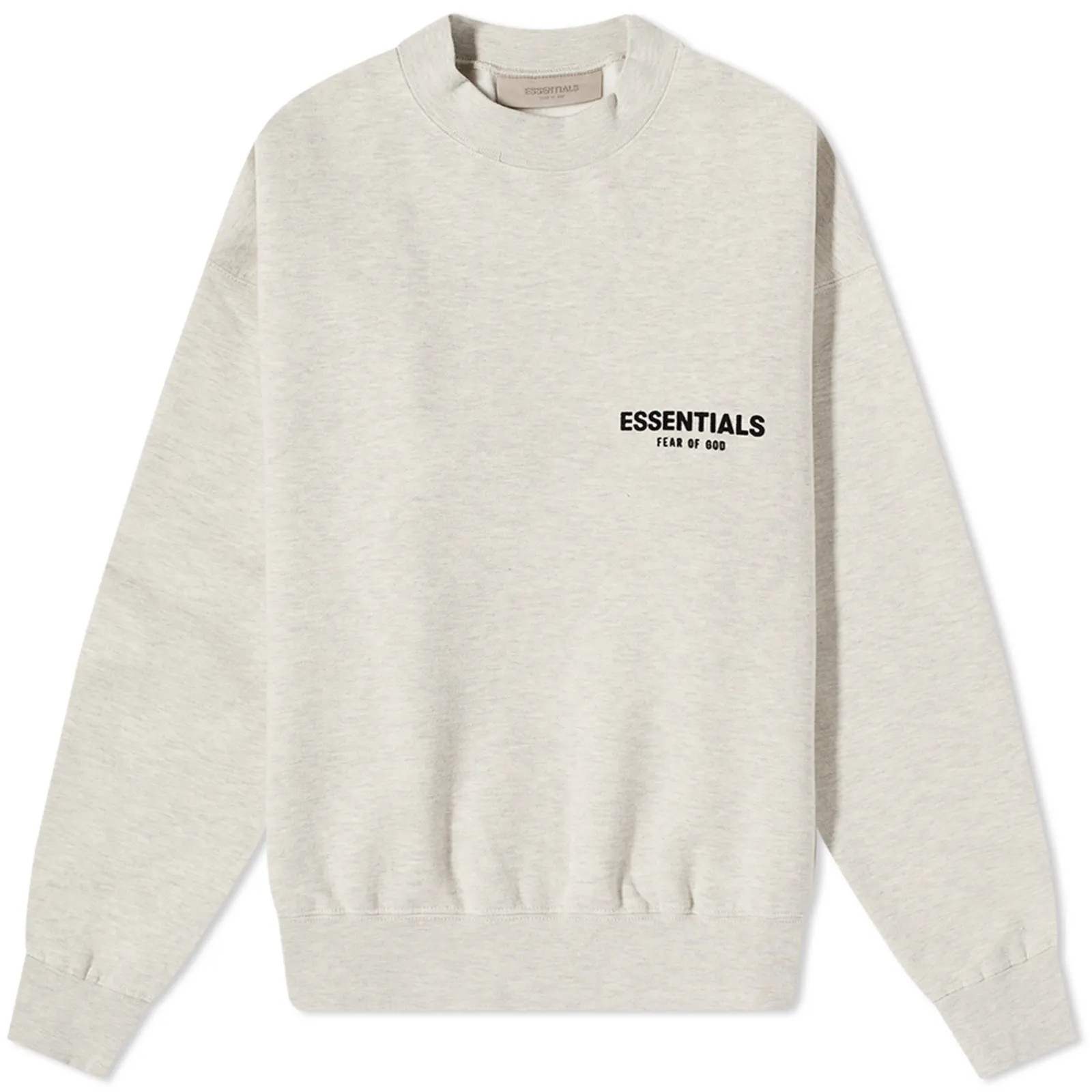 FEAR OF GOD ESSENTIALS  Logo Crew Neck Sweat Light Oatmeal | END. | End Clothing (US & RoW)