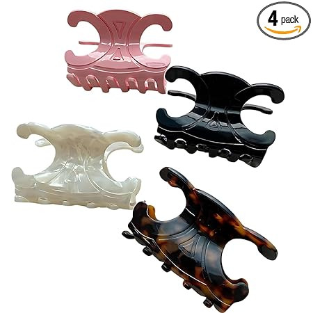 Premium durable acetate butterfly hair clips, 4 Pack. Medium Size Acetate Hair Claw Clips with Se... | Amazon (US)