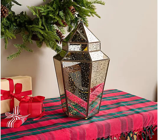 18" Oversized Illuminated Mercury Glass Lantern by Kim Gravel | QVC