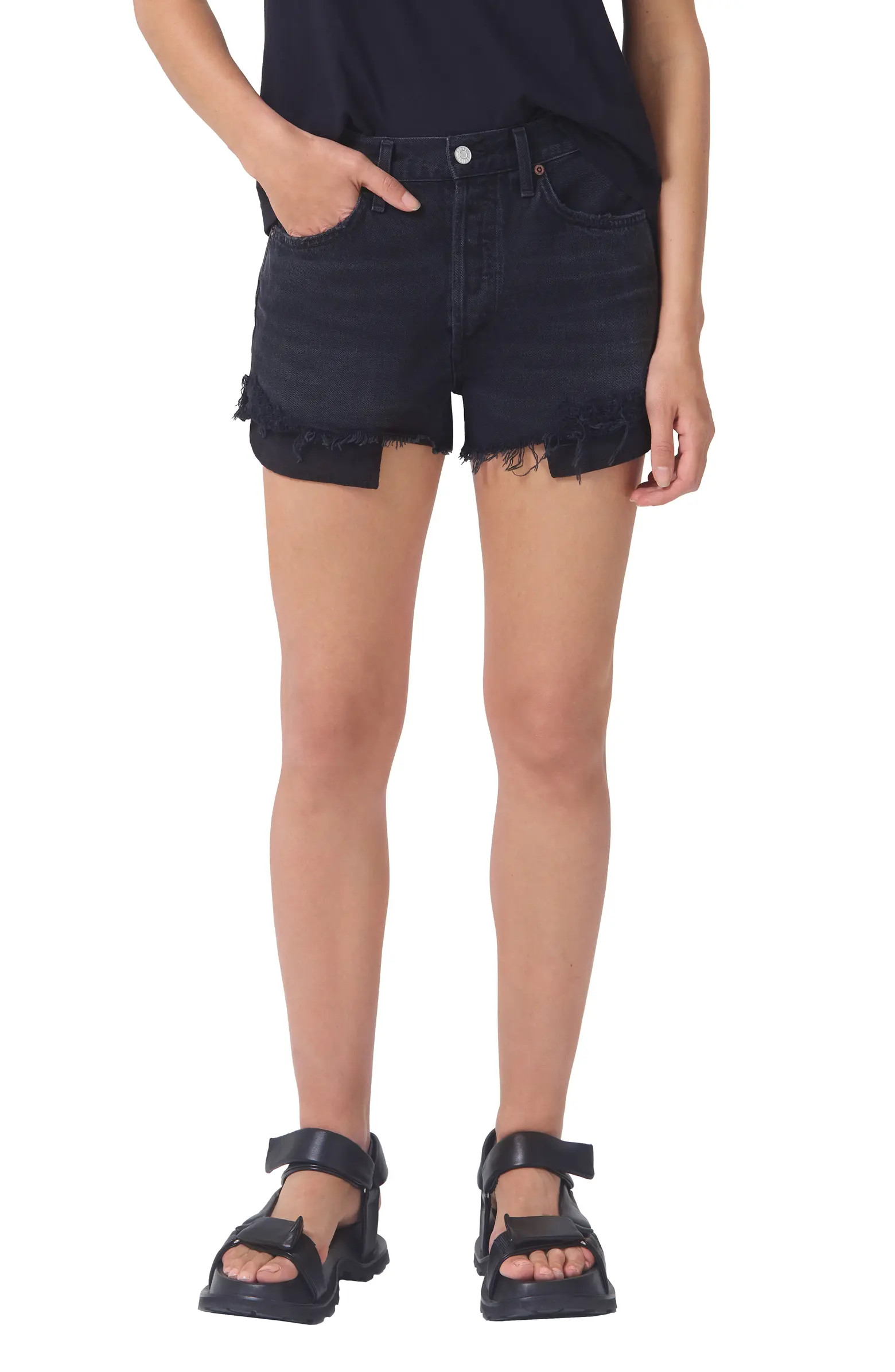 Parker High Waist Relaxed Cutoff Organic Cotton Denim Shorts | Nordstrom