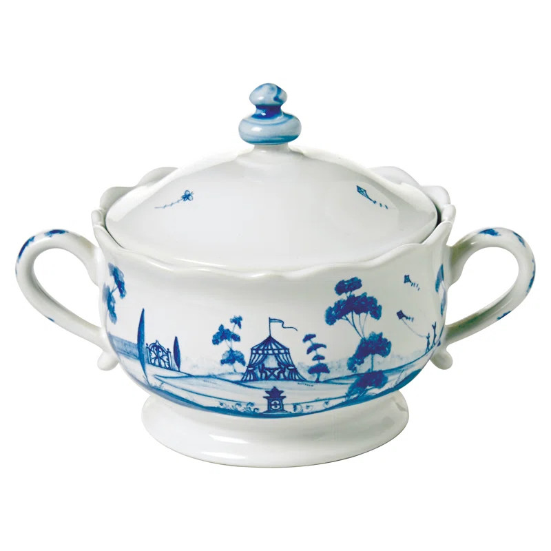 Juliska Country Estate Sugar Bowl with Lid - White/Delft Blue | Wayfair | Wayfair North America