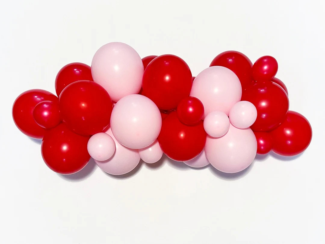 Red and Pink Party Decor, Valentine's Day Balloon Garland, Holiday Balloon Party Kit, Christmas P... | Etsy (US)