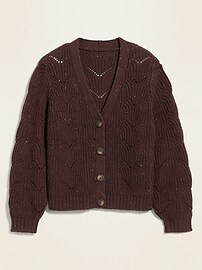 Pointelle-Knit Button-Front Cardigan Sweater for Women | Old Navy (US)