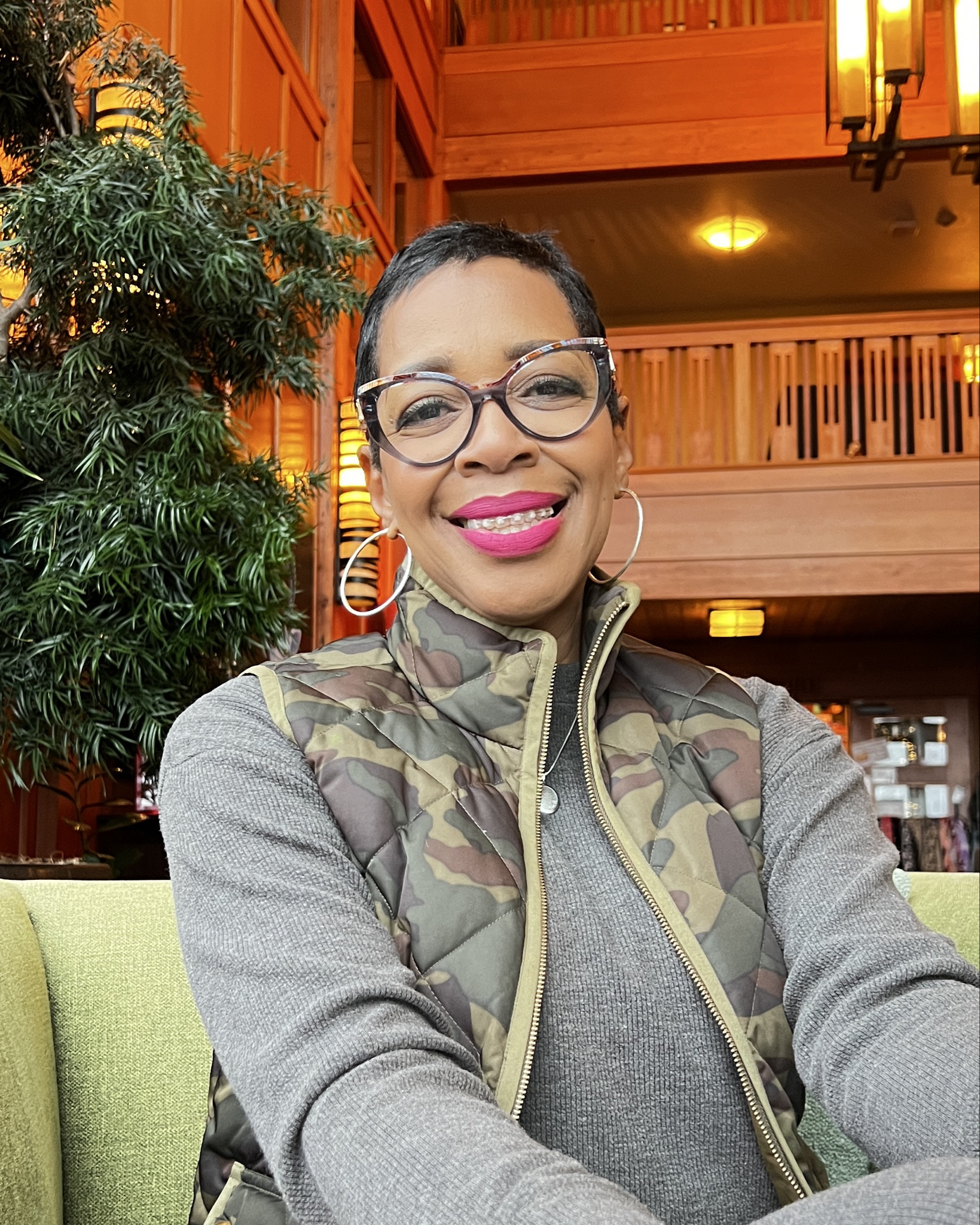 Adding a little pop of style to an otherwise neutral 2 piece outfit is easy with this J. Crew lightweight- but very cozy quilted camo vest. 
Any vest will do! 
I’m 5’9”, 145 lbs and wearing a size small for reference. 

#LTKSeasonal #LTKOver40 #LTKootd