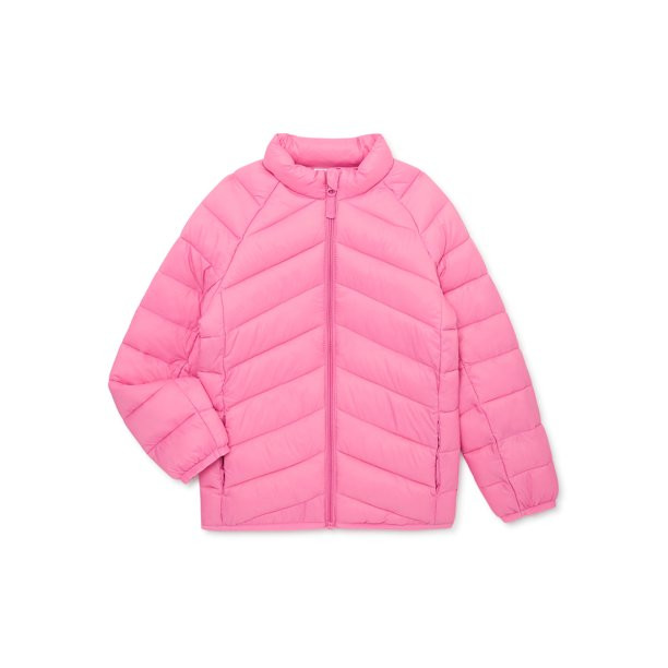Wonder Nation Girls Lightweight Packable Puffer Jacket, Sizes 4-18 & Plus - Walmart.com | Walmart (US)