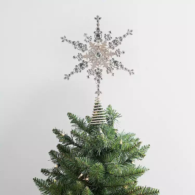 Silver Metal Snowflake Tree Topper | Kirkland's Home