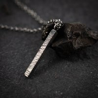 Bar Mens Silver Necklace, Handmade Silver Jewelry, Minimalist Christmas Boyfriend Gift, Unique Gifts | Etsy (US)