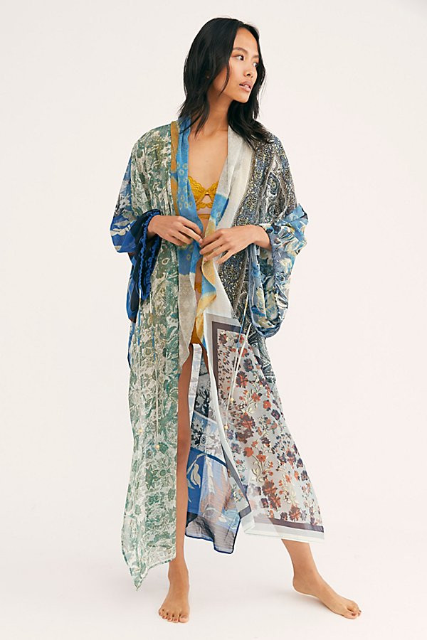 Leonora Kimono by Free People, Indigo Combo, One Size | Free People (Global - UK&FR Excluded)