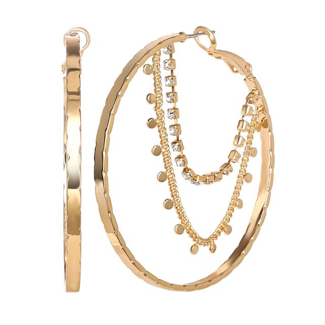 Jessica Simpson Double Chain Hoop Earring | Walmart (US)