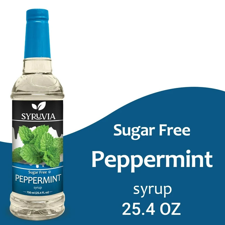 Syruvia Sugar Free Peppermint Syrup - Premium Sugar-Free Flavoring for Tea, Beverages, Smoothies,... | Walmart (US)