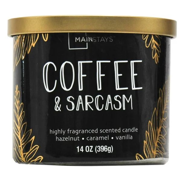 Mainstays 14 Ounce 3 Wick Candle Coffee & Sarcasm Wrap | Walmart (US)