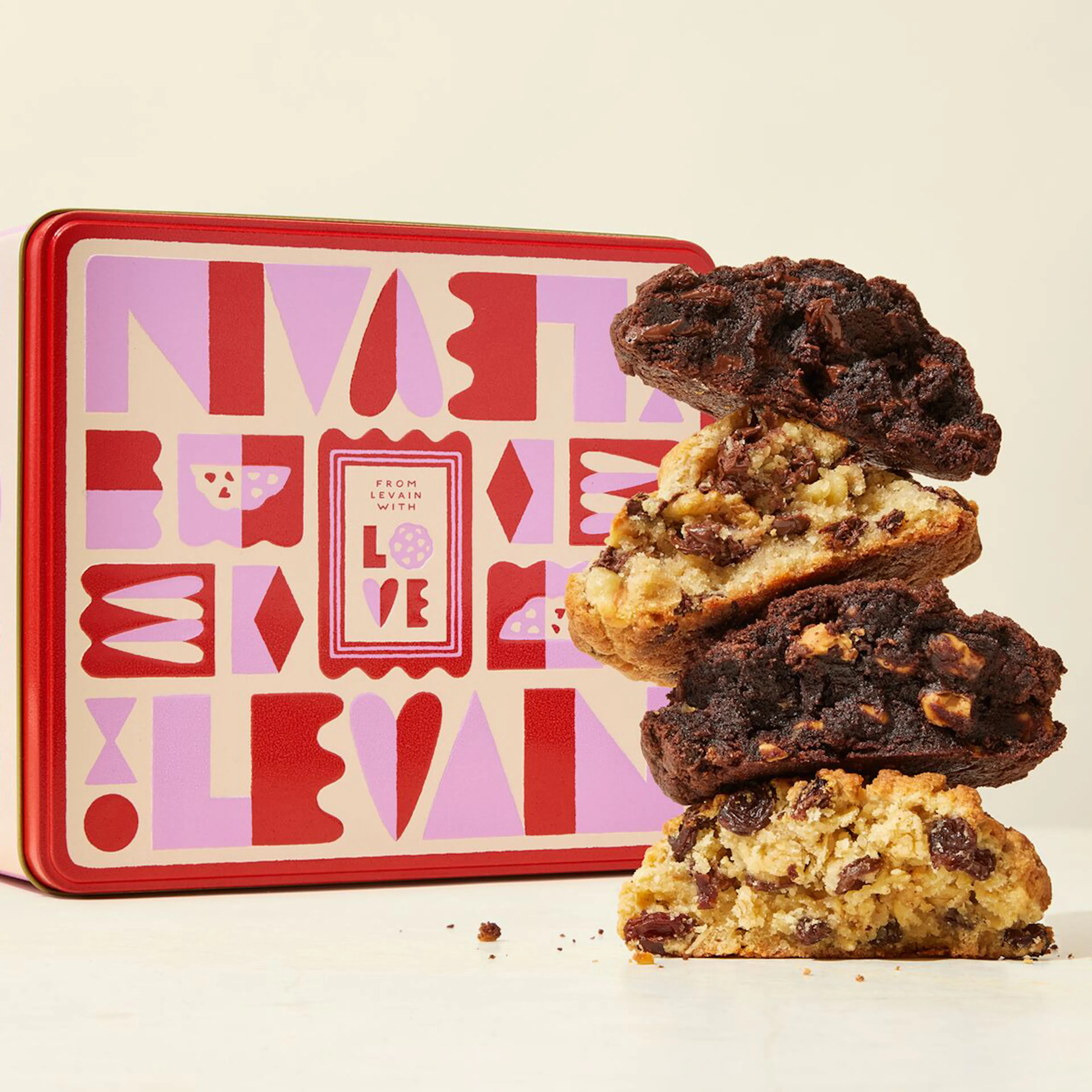 Valentines Cookie Gift Tin - 8 Pack by Levain Bakery | Goldbelly | Goldbelly