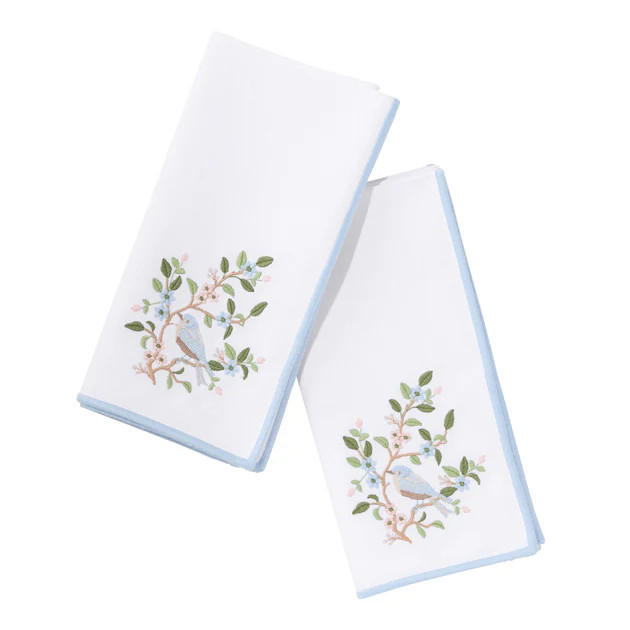 Wren Embroidered Napkin - Set of 2 By Randi Garrett | Cailini Coastal