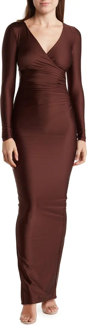 N BY NAKED WARDROBE The Sleek Crossover Long Sleeve Maxi Dress | Nordstromrack | Nordstrom Rack