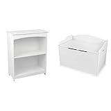 Kidkraft Nantucket 2-Shelf Bookcase - White & Austin Toy Box, White | Amazon (US)