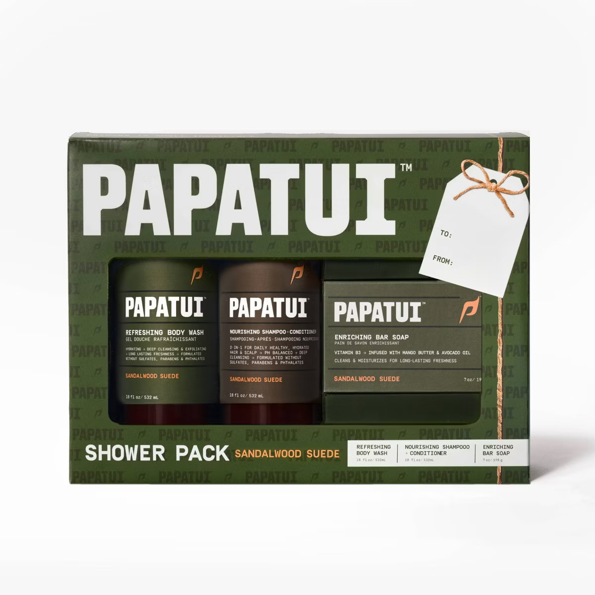 Papatui Shower Pack Sandalwood Suede - 3ct | Target