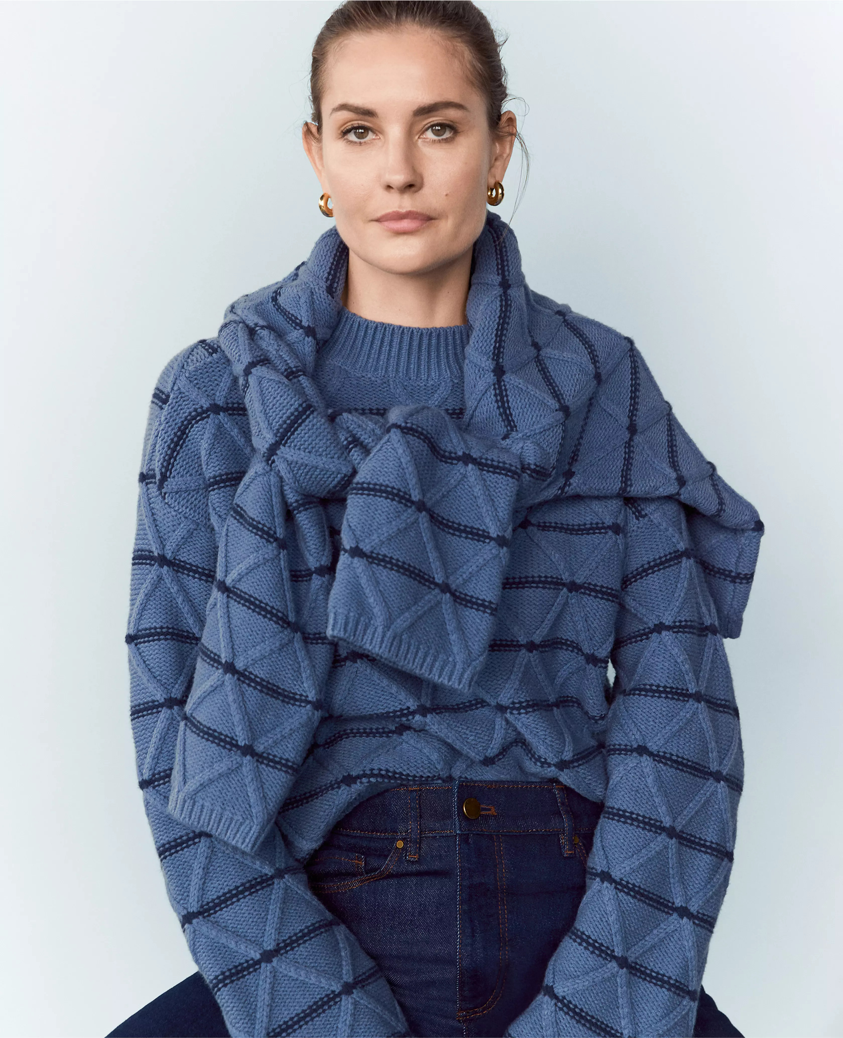 Diamond Cable Stripe Sweater | Ann Taylor