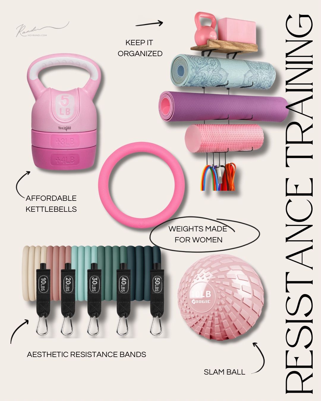 Resistance Training for Women #aesthetic #pastel #pink #yoga #strength | Amazon (US)