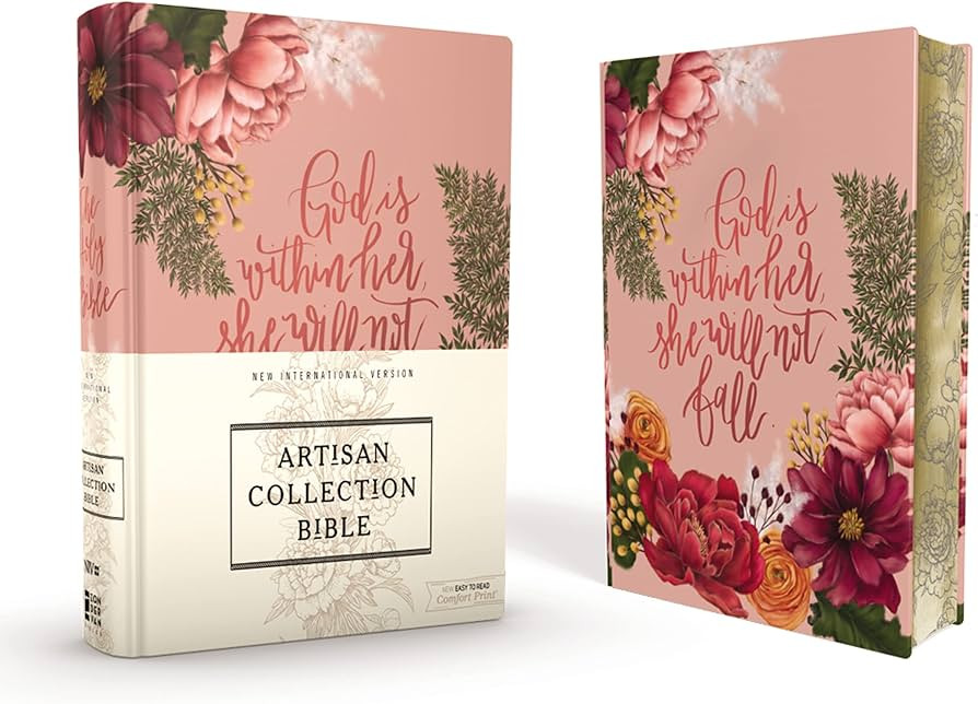 NIV, Artisan Collection Bible, Cloth over Board, Pink Floral, Designed Edges under Gilding, Red L... | Amazon (US)