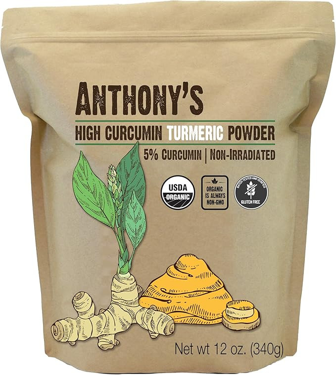 Anthony's Organic High Curcumin Turmeric Powder, 12 oz, Gluten Free, Non GMO, Non Irradiated | Amazon (US)