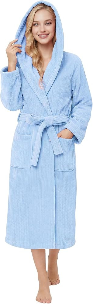 Hooded Bathrobes for Women, Soft Long Towel Robes for Women - Quick Dry yet Warm | Amazon (US)