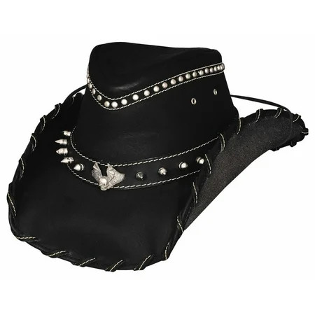 Bullhide Hats 4022BL Iron Road Black Leather Cowboy Hat Size: XL | Walmart (US)