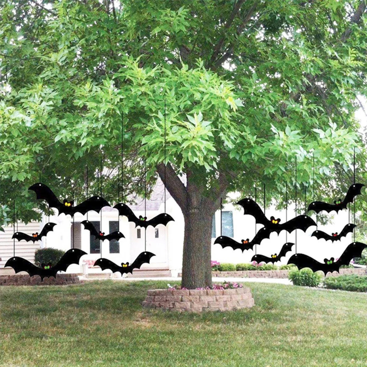 12 Piece Scary Bats Hanging Yard Decoration Set | Wayfair North America