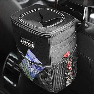HOTOR Trash Can with Lid and Storage Pockets, 100% Leak-Proof Organizer, Waterproof Garbage Can, ... | Amazon (US)