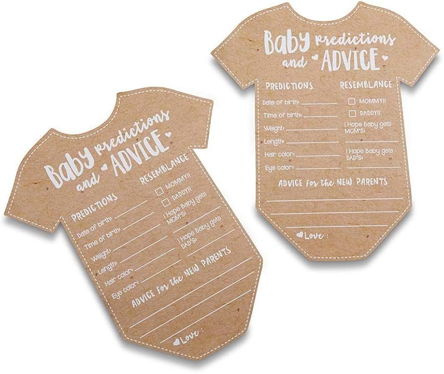 Kate Aspen Baby Prediction Cards For Baby Shower/Advice Cards/Baby Shower Decorations, (Set of 50... | Amazon (US)