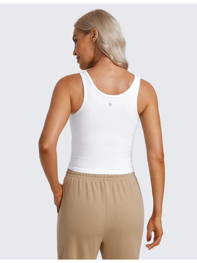 CRZ YOGA Womens Butterluxe Double Lined Tank Tops Scoop Neck Racerback Workout Tanks | Walmart (US)