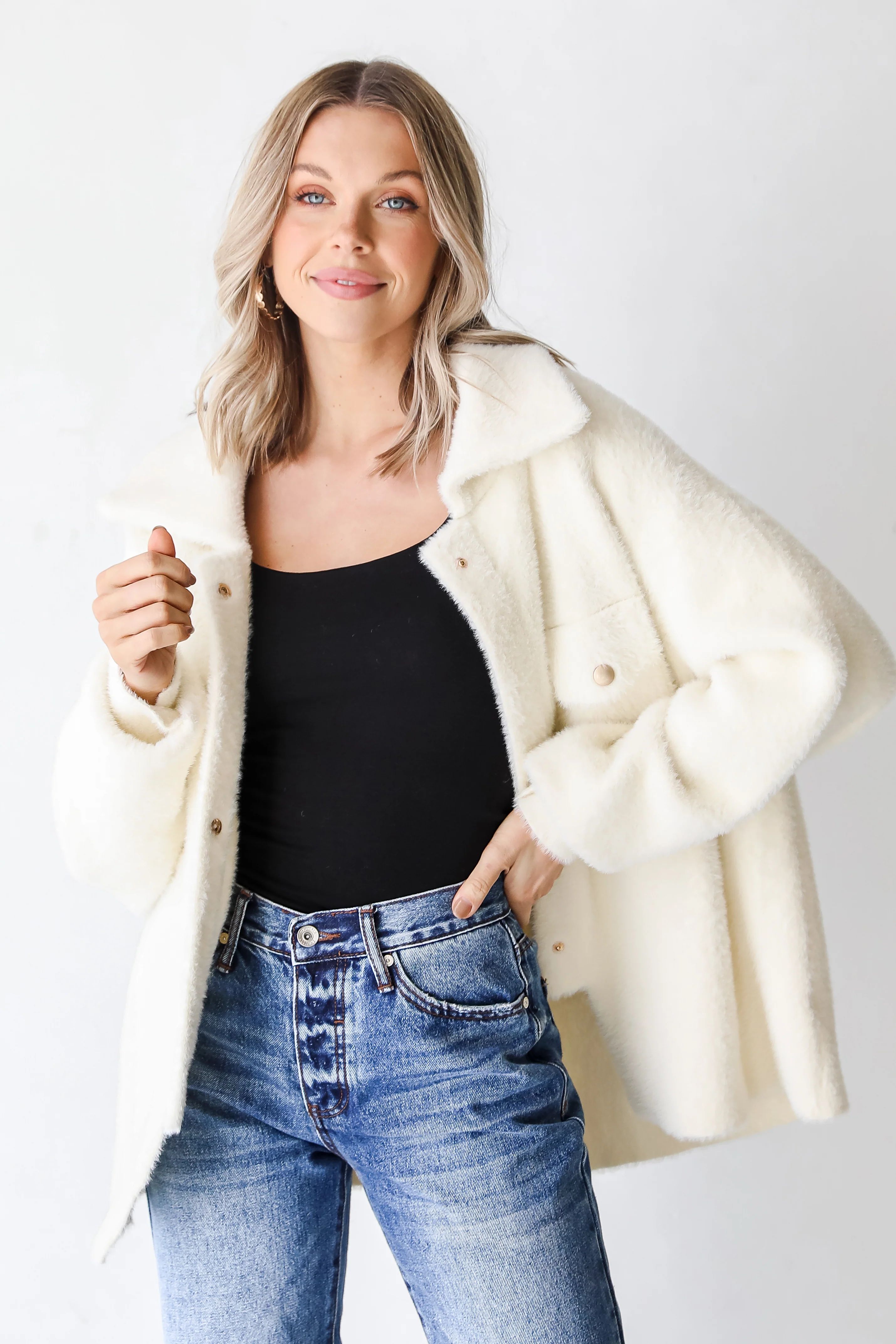 Cozy Queen Fuzzy Knit Jacket | Dress Up