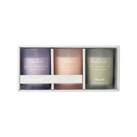 Allswell Spa 3-Pack Assorted Christmas Holiday Candle 7.7oz Each | Relax + Glow + Balance | Walmart (US)