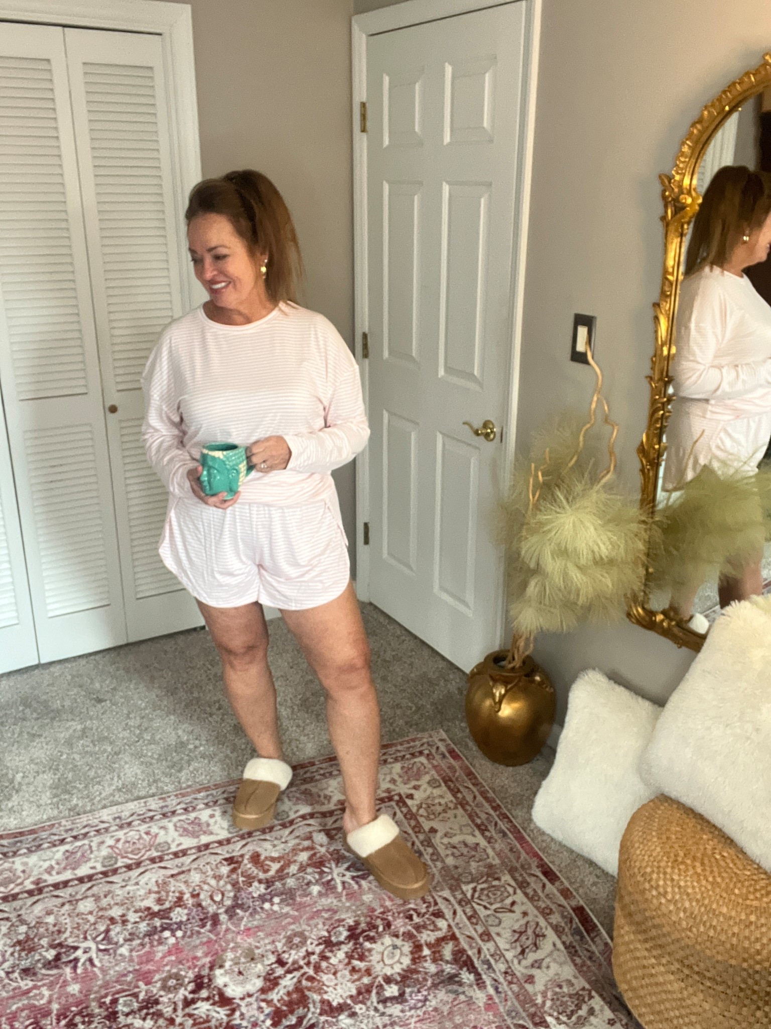 Girly pink striped pj short set. Valentines gift idea. 

#LTKGiftGuide #LTKmomlife #LTKHoliday